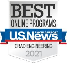 US News & World Report Best Online Programs Grad Engineering 2021 Badge